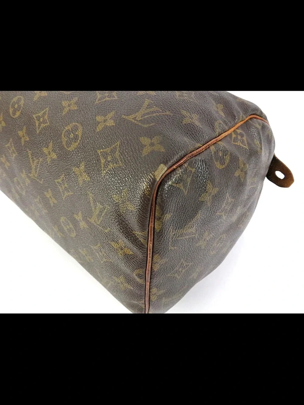Louis Vuitton Brown Monogram Canvas Satchel with Tan Trim